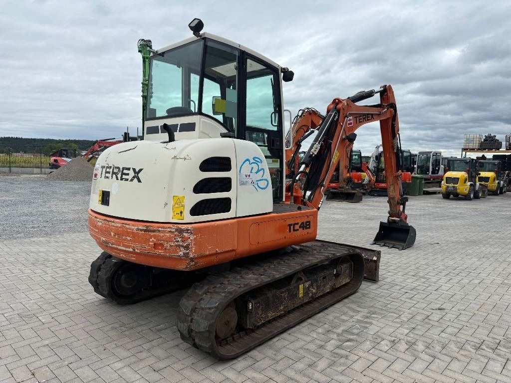 2016 Terex TC48 mini excavator, rear three-quarter view 2016 Terex TC48 mini excavator, rear three-quarter view
