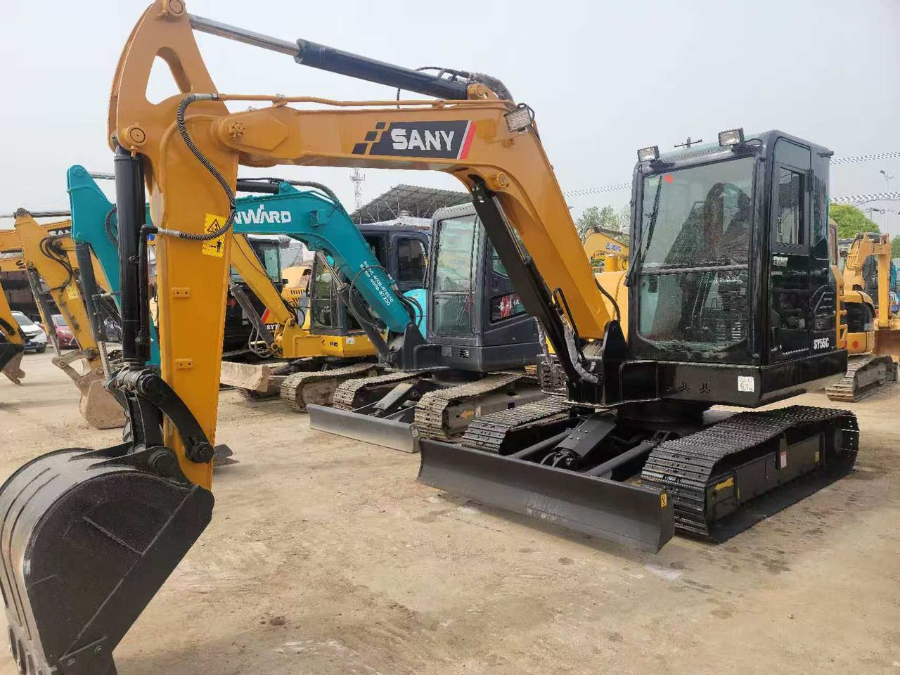 2024 Sany SY55C mini excavator, front three-quarter view 2024 Sany SY55C mini excavator, front three-quarter view