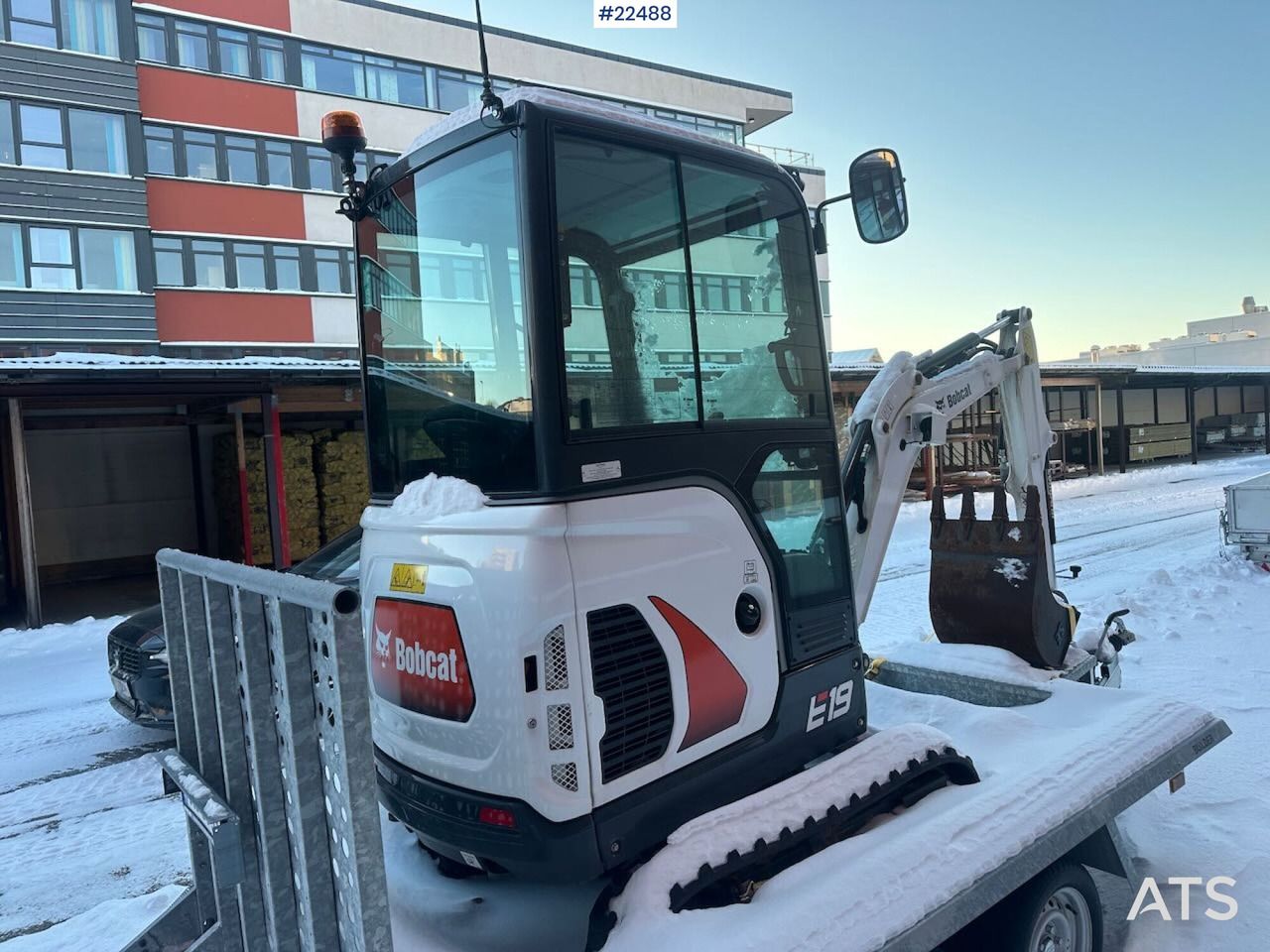 2022 Bobcat E19 mini excavator, rear three-quarter view 2022 Bobcat E19 mini excavator, rear three-quarter view