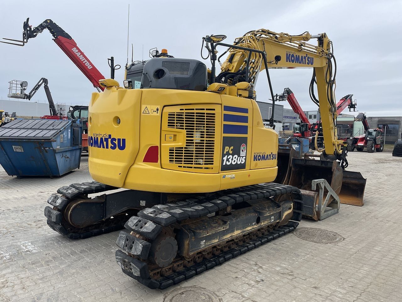 2022 Komatsu PC138US-11 crawler excavator, rear three-quarter view
