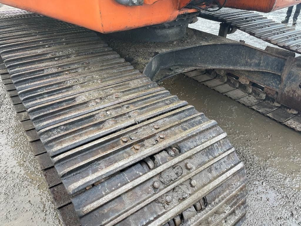 Doosan DX180 LC crawler excavator undercarriage detail Doosan DX180 LC crawler excavator undercarriage detail