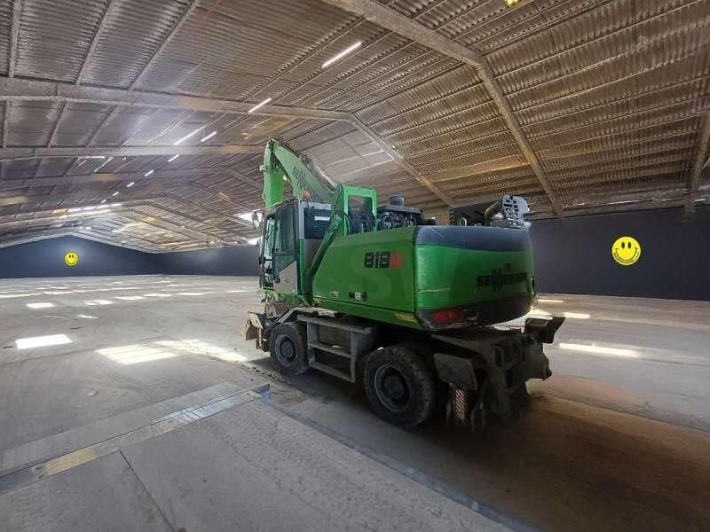 2022 Sennebogen 818-E material handler, rear three-quarter view