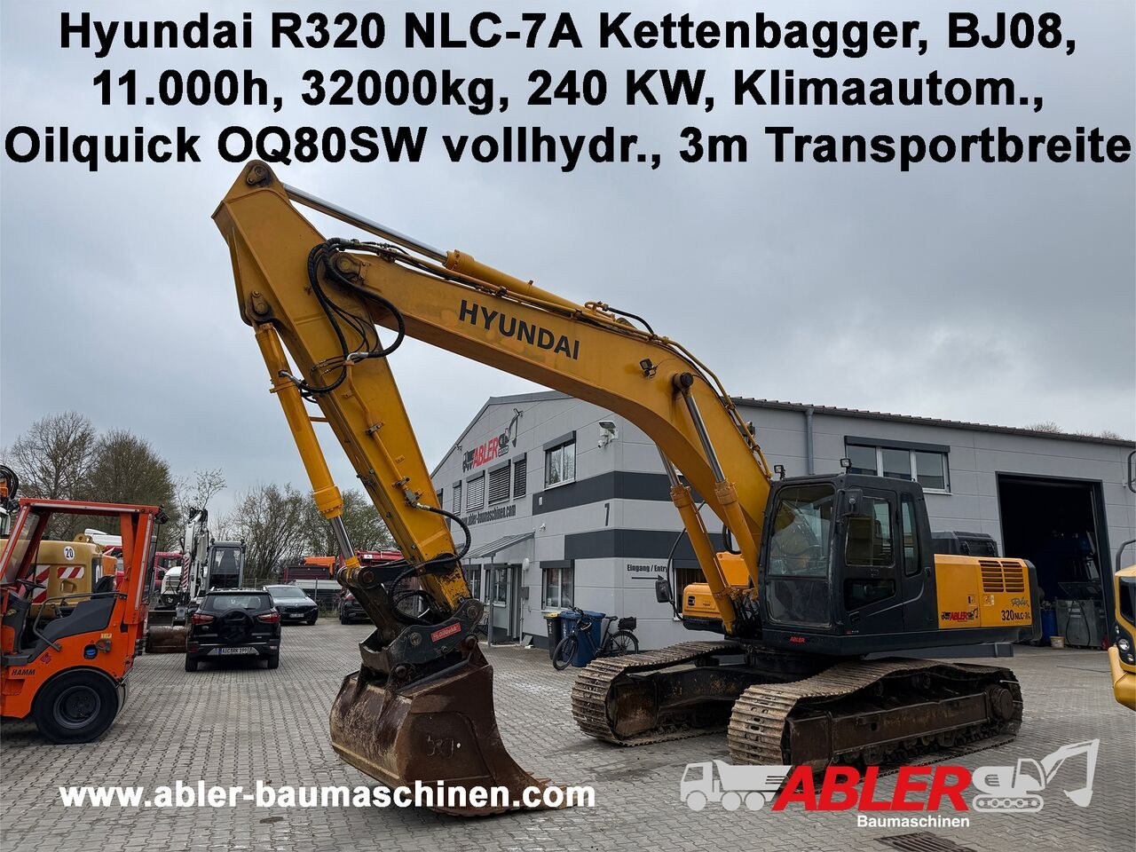 2008 Hyundai R320NLC-7A crawler excavator, side view