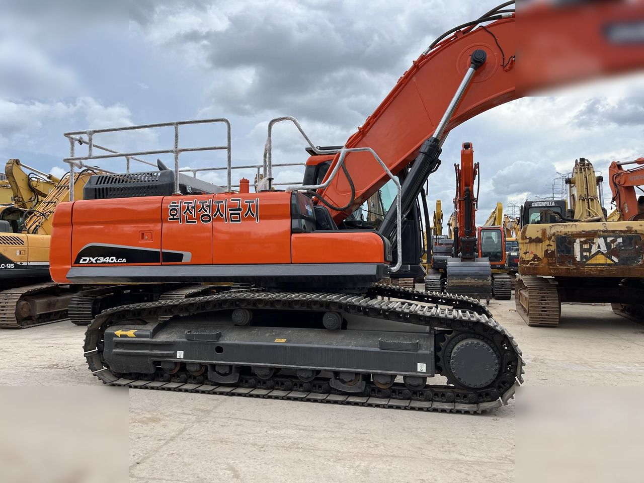 2023 Doosan DX340LCA crawler excavator, side profile view