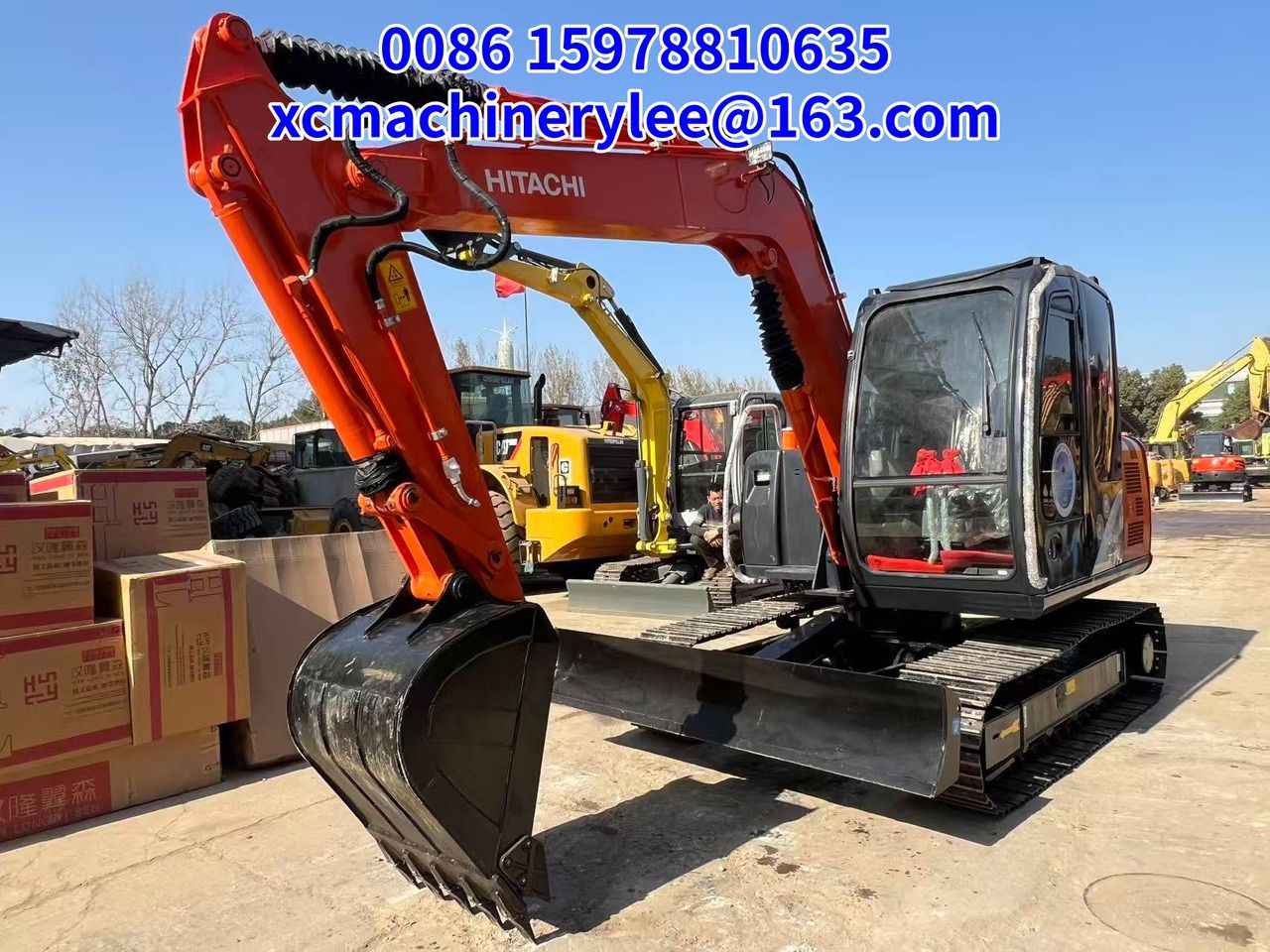 2023 Hitachi ZX70 crawler excavator, front three-quarter view 2023 Hitachi ZX70 crawler excavator, front three-quarter view