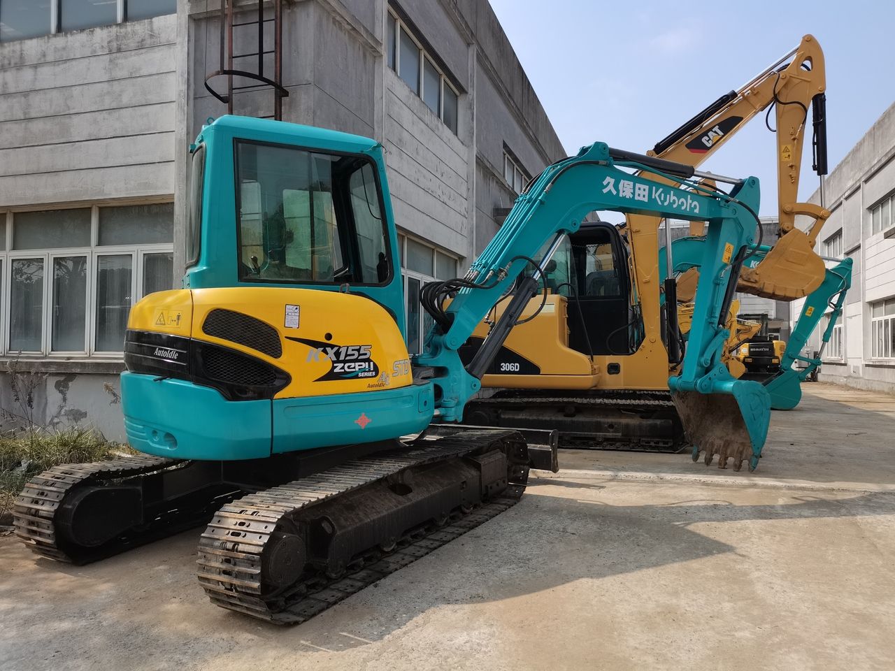 2016 Kubota KX155 ZEP II mini excavator, three-quarter front view