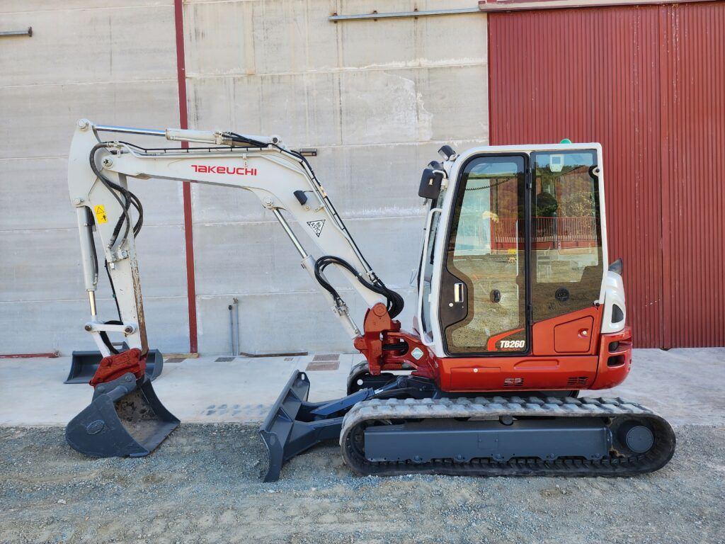 2018 Takeuchi TB260 mini excavator, side profile view