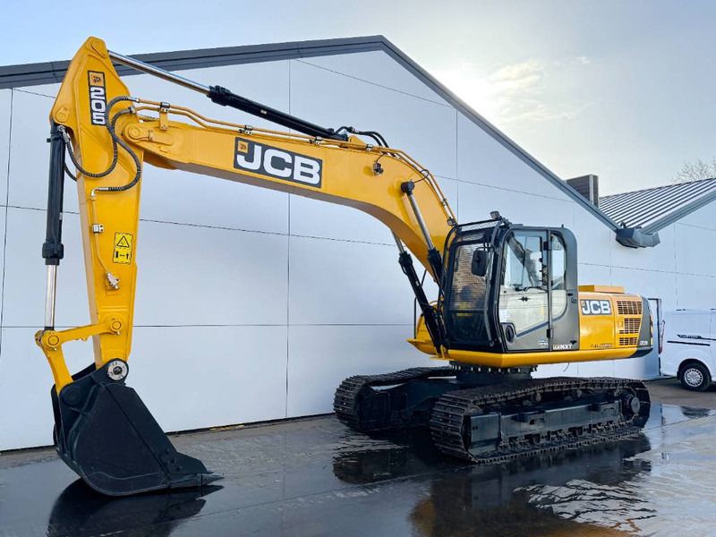 2026 JCB 205 crawler excavator, side profile view 2026 JCB 205 crawler excavator, side profile view