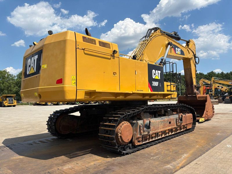 2018 Caterpillar 390FL crawler excavator, rear three-quarter view
