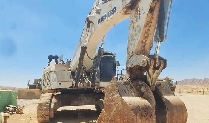 2014 Liebherr R9100 crawler excavator, front three-quarter view