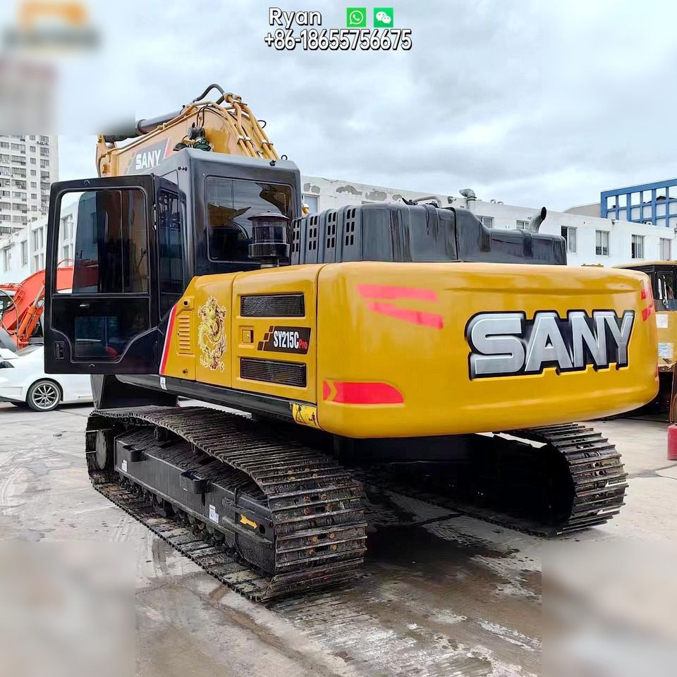 2022 Sany SY215C Pro crawler excavator, rear three-quarter view