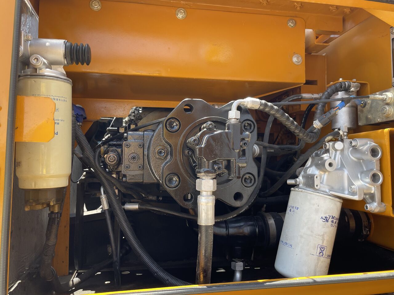 2024 Sany SY215C crawler excavator engine compartment detail