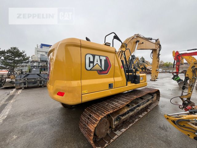 2020 Caterpillar 320-07D crawler excavator, rear three-quarter view