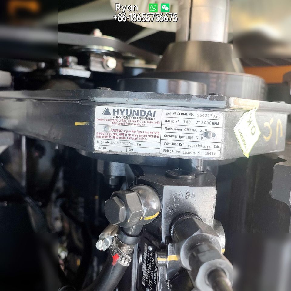 2025 Hyundai HX220HD engine identification plate 2025 Hyundai HX220HD engine identification plate