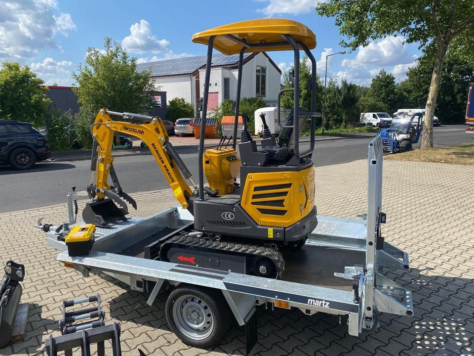 Berger Kraus BK1250JSR mini excavator on trailer Berger Kraus BK1250JSR mini excavator on trailer