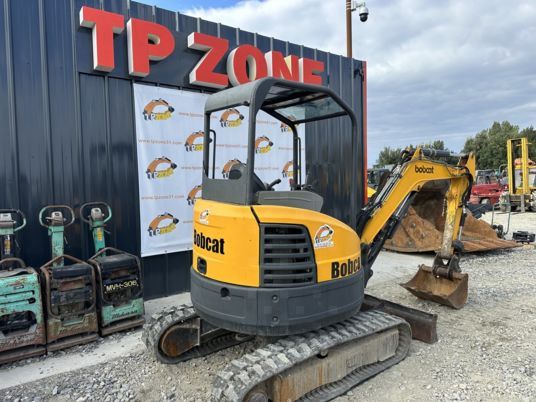 2014 Bobcat E26 mini excavator, rear three-quarter view