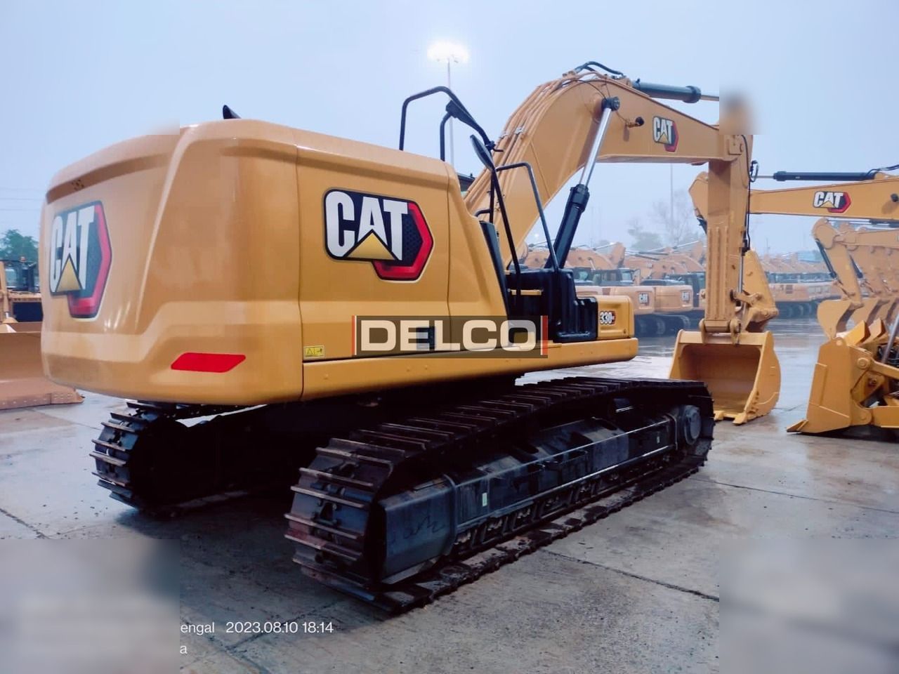 2026 Caterpillar 330GC crawler excavator, rear three-quarter view 2026 Caterpillar 330GC crawler excavator, rear three-quarter view