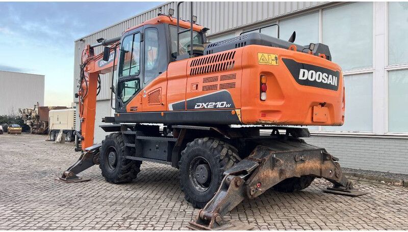 2020 Doosan DX210W-5 wheel excavator, rear three-quarter view