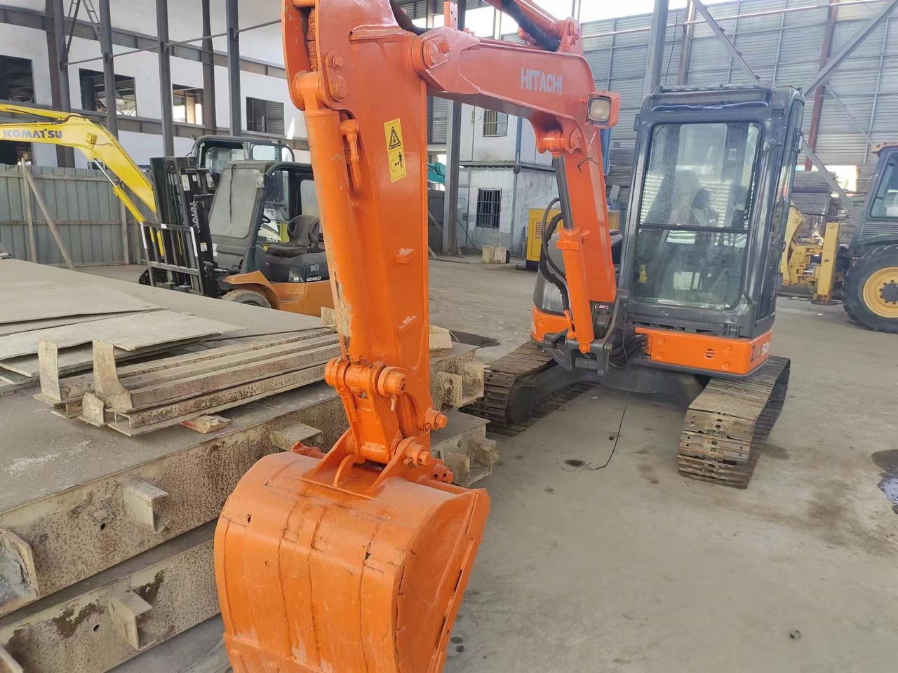 2020 Hitachi ZX50U mini excavator, front three-quarter view 2020 Hitachi ZX50U mini excavator, front three-quarter view