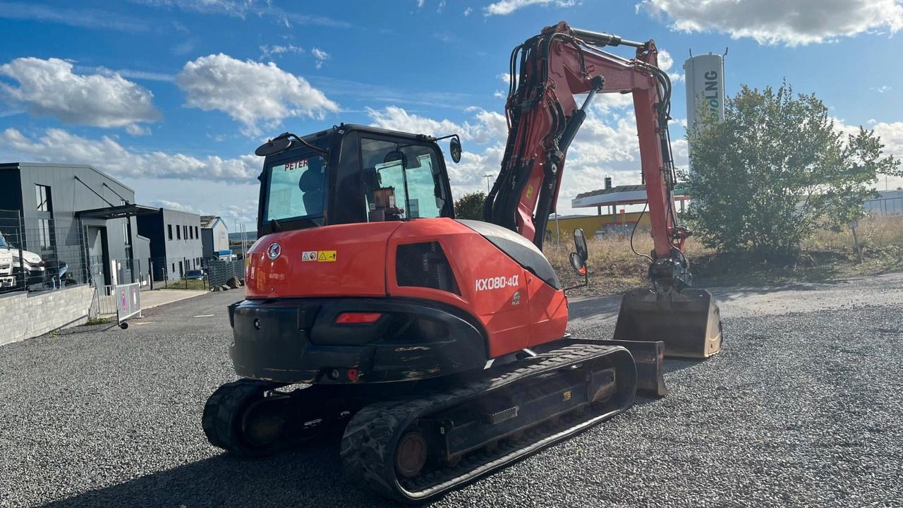 2019 Kubota KX080-4A mini excavator, rear three-quarter view 2019 Kubota KX080-4A mini excavator, rear three-quarter view