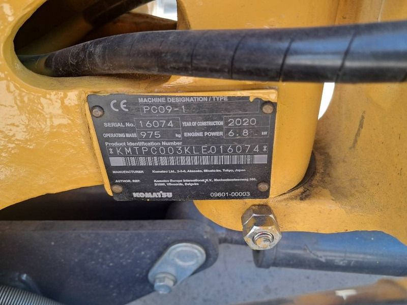 2020 Komatsu PC09-1 mini excavator serial plate 2020 Komatsu PC09-1 mini excavator serial plate