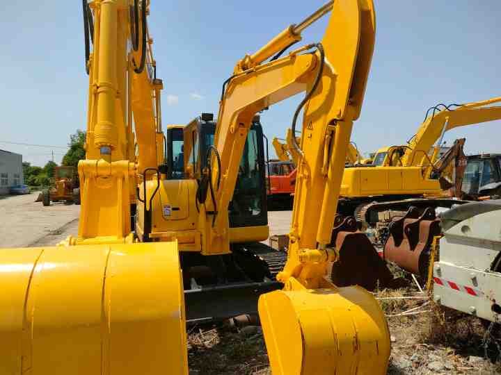 2020 Komatsu PC56 mini excavator, front-side view