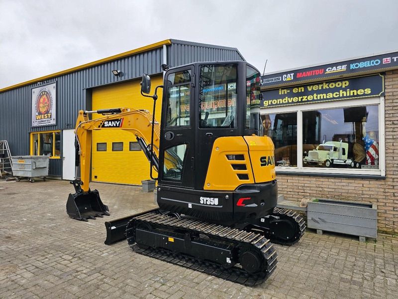 2025 Sany SY35U mini excavator, three-quarter front view