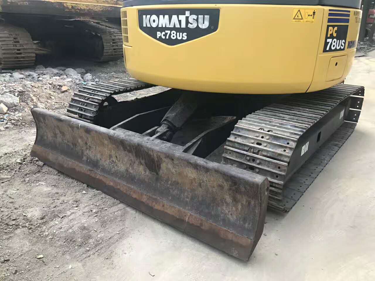2021 Komatsu PC78US crawler excavator rear view with blade