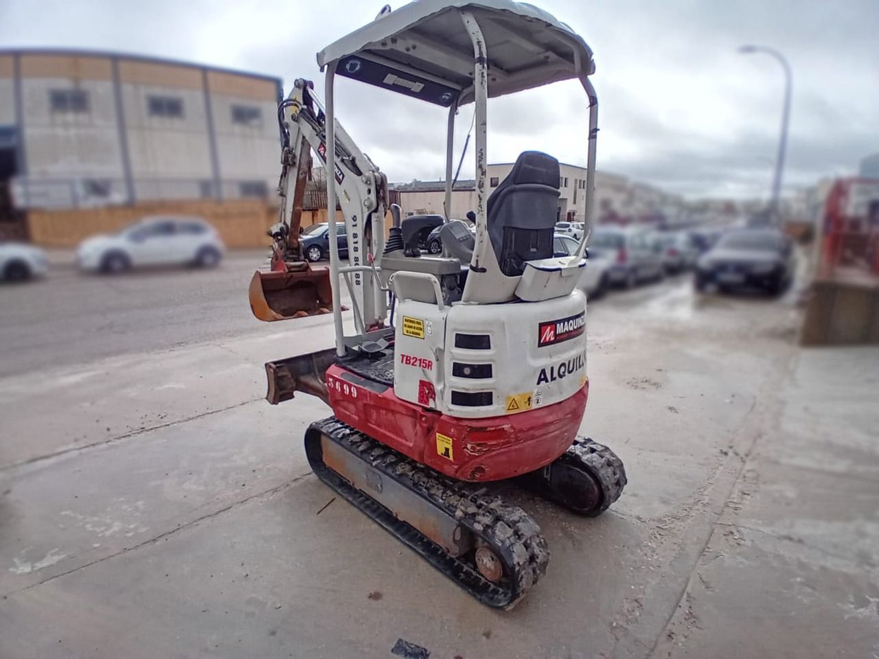 2019 Takeuchi TB215R mini excavator, rear three-quarter view 2019 Takeuchi TB215R mini excavator, rear three-quarter view