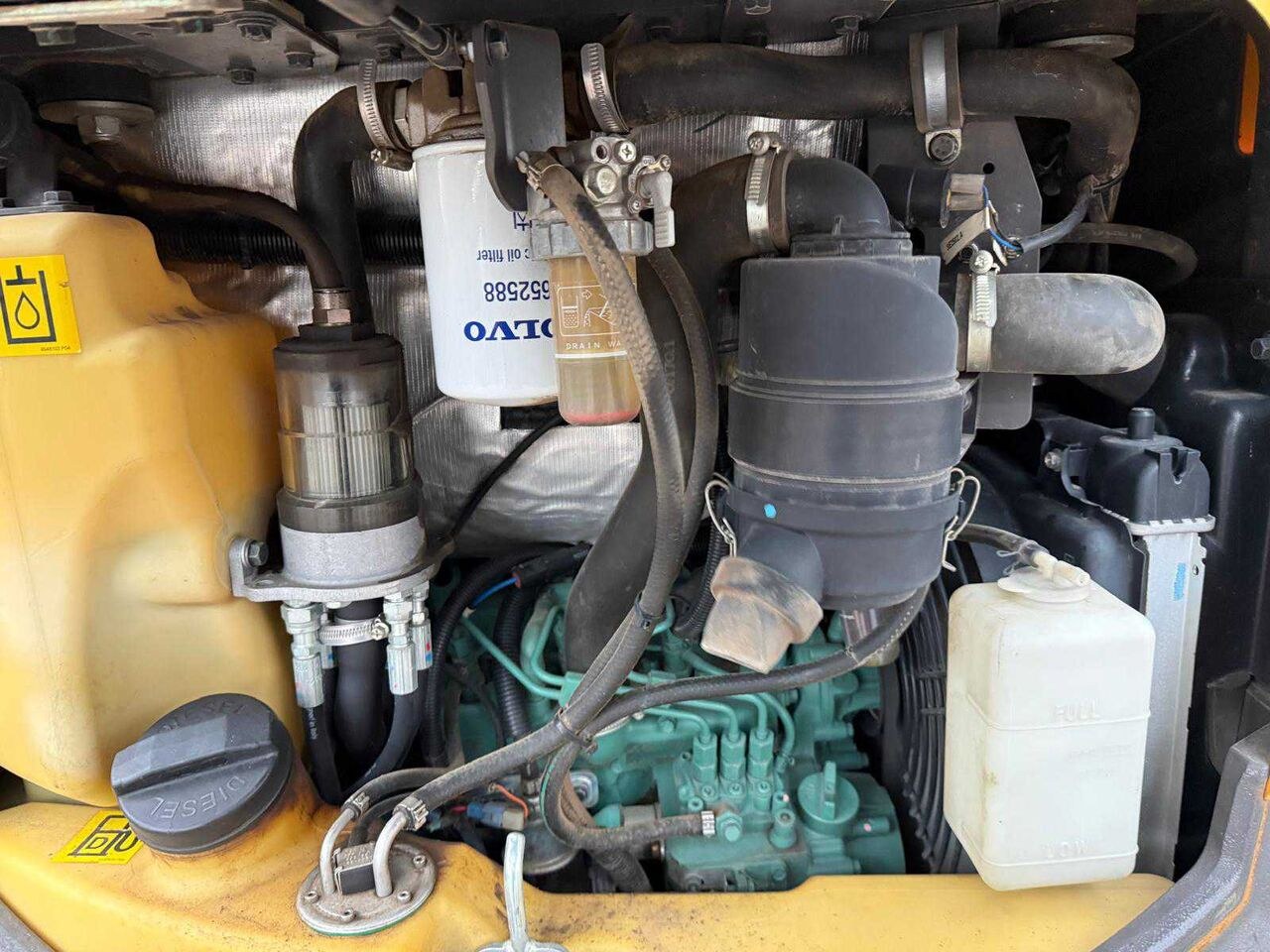 Volvo ECR250 mini excavator engine compartment view