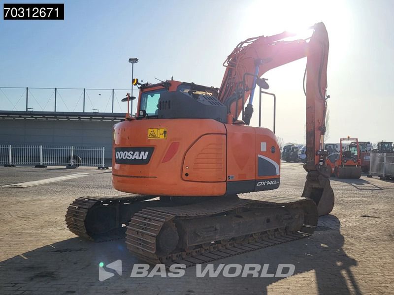2019 Doosan DX140LCR-5 crawler excavator, rear three-quarter view