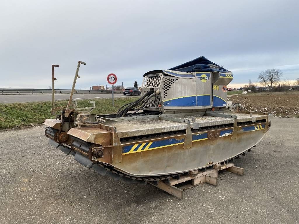 2022 Truxor T50 amphibious excavator, rear three-quarter view