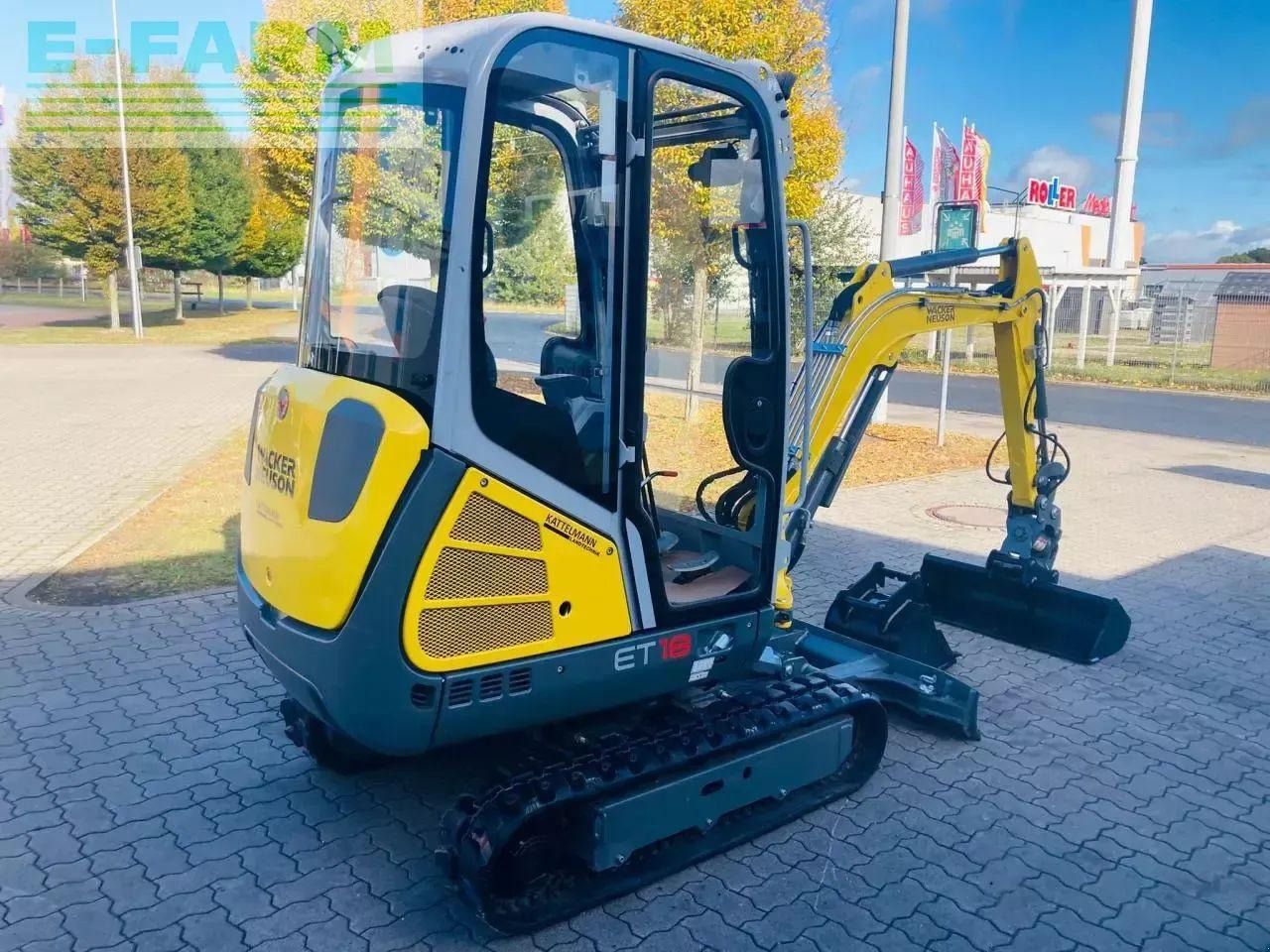 2024 Wacker Neuson ET18 mini excavator, rear three-quarter view 2024 Wacker Neuson ET18 mini excavator, rear three-quarter view