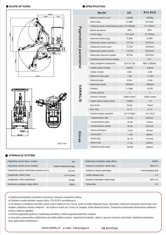 New 2026 Rippa R10-6 ECO Mini Excavator New 2026 Rippa R10-6 ECO Mini Excavator