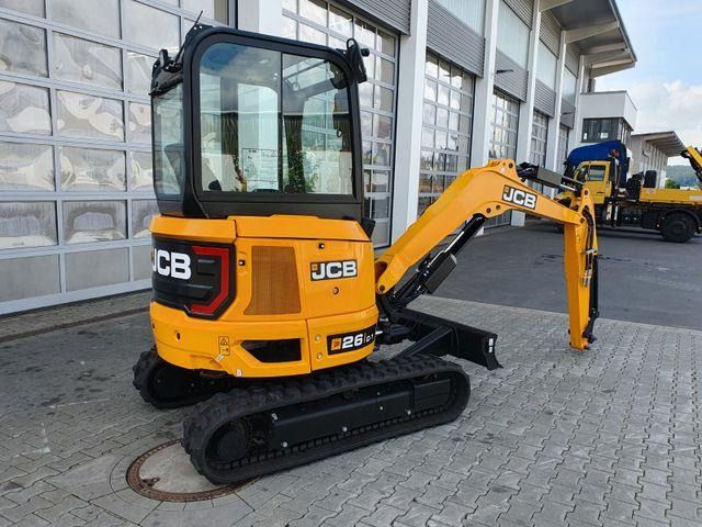 2025 JCB 26C-1 mini excavator, rear three-quarter view 2025 JCB 26C-1 mini excavator, rear three-quarter view