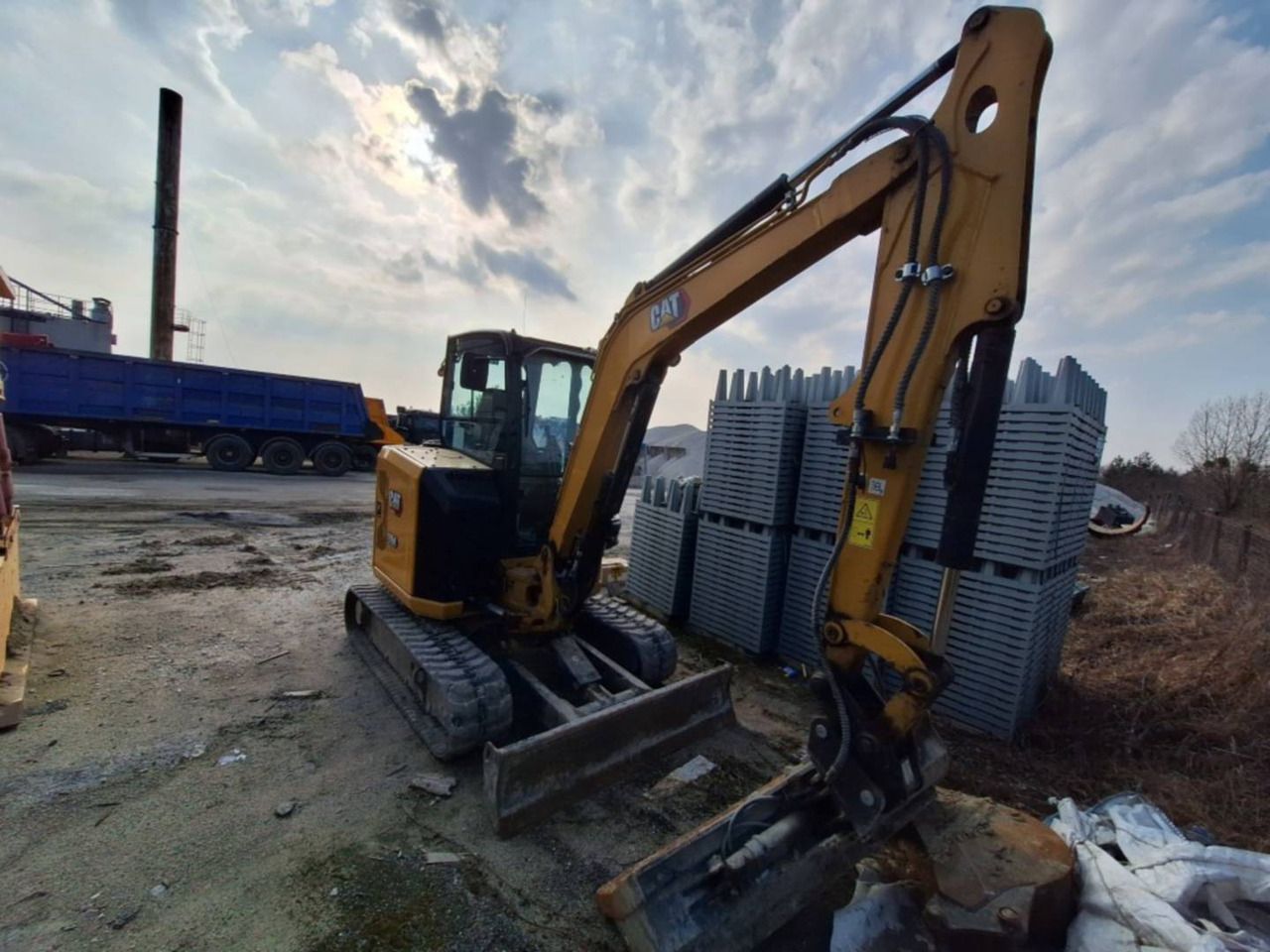 2022 Caterpillar 304 crawler excavator, front three-quarter view 2022 Caterpillar 304 crawler excavator, front three-quarter view