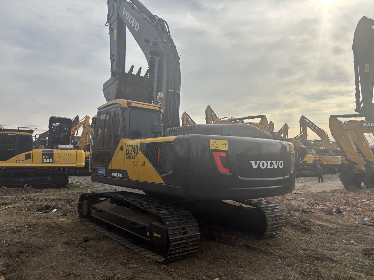 2022 Volvo EC240 crawler excavator, rear three-quarter view