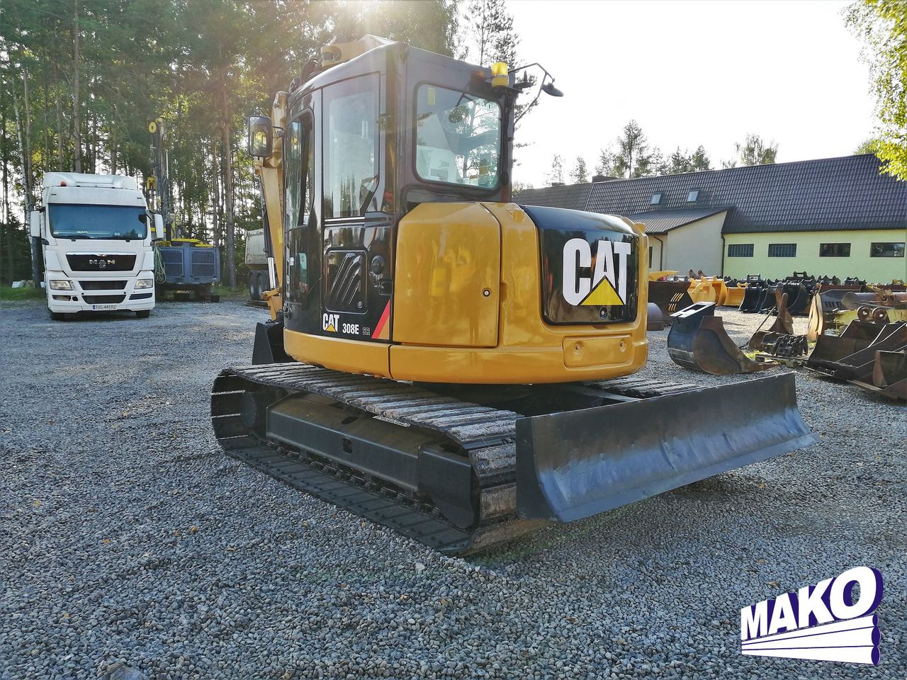 2013 Caterpillar 308E SR crawler excavator, front three-quarter view