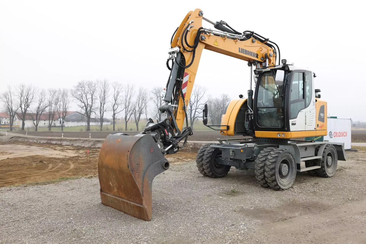 2023 Liebherr A916 Compact wheel excavator, front three-quarter view 2023 Liebherr A916 Compact wheel excavator, front three-quarter view