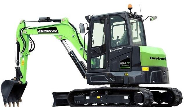 Eurotrac HE60-EV mini excavator, side view Eurotrac HE60-EV mini excavator, side view