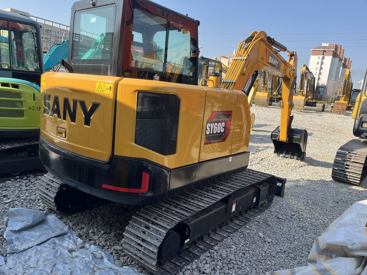 2024 Sany SY60C crawler excavator, rear three-quarter view