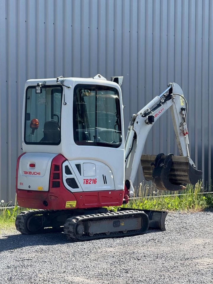2020 Takeuchi TB216 mini excavator, rear three-quarter view