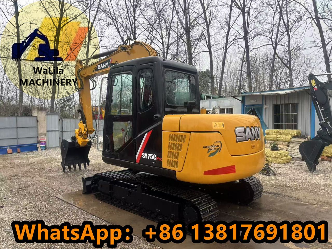 2023 Sany SY75C Pro mini excavator, rear three-quarter view