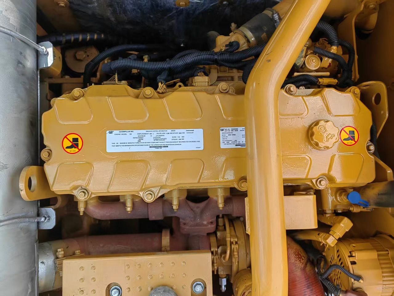 2020 Caterpillar 340D crawler excavator engine compartment view