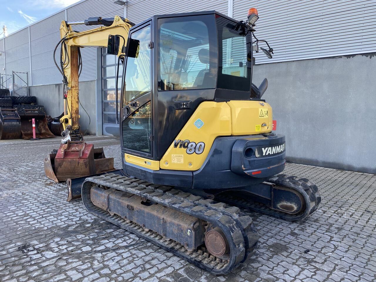 2017 Yanmar VIO80-1A mini excavator, rear three-quarter view