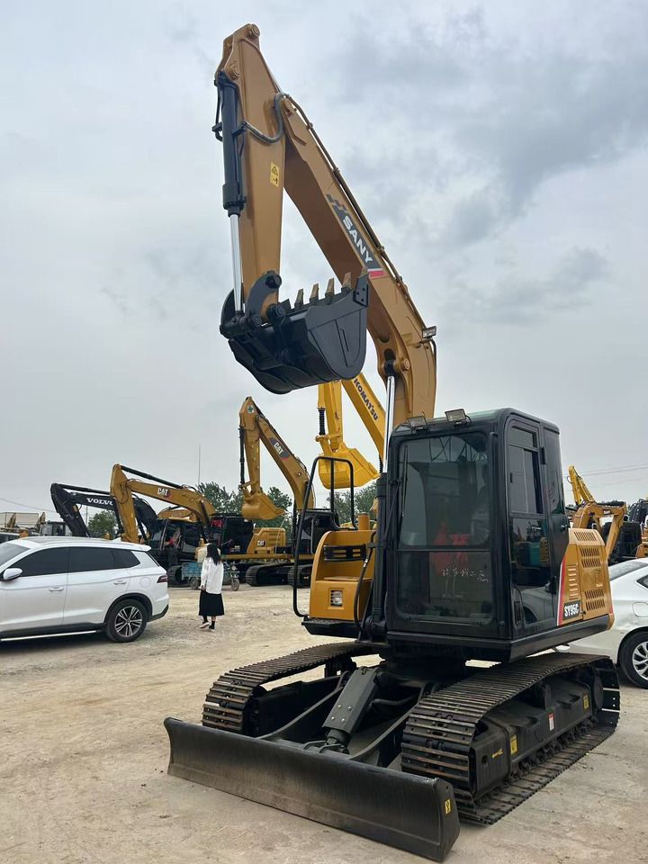 2023 Sany SY95C mini excavator, front three-quarter view