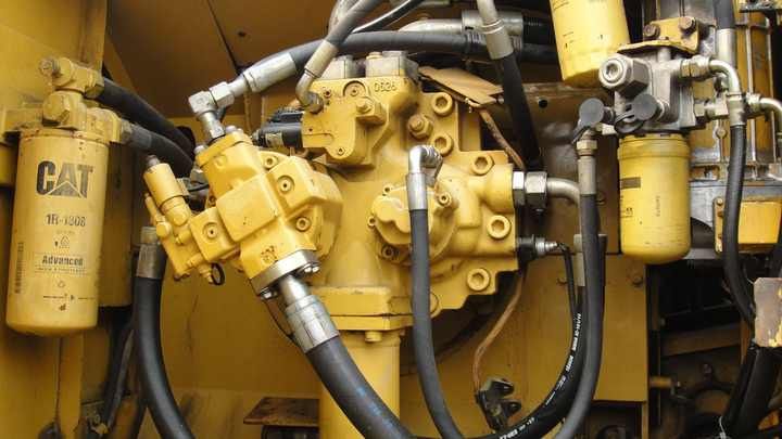 Caterpillar 336D2L Crawler Excavator hydraulic system detail Caterpillar 336D2L Crawler Excavator hydraulic system detail
