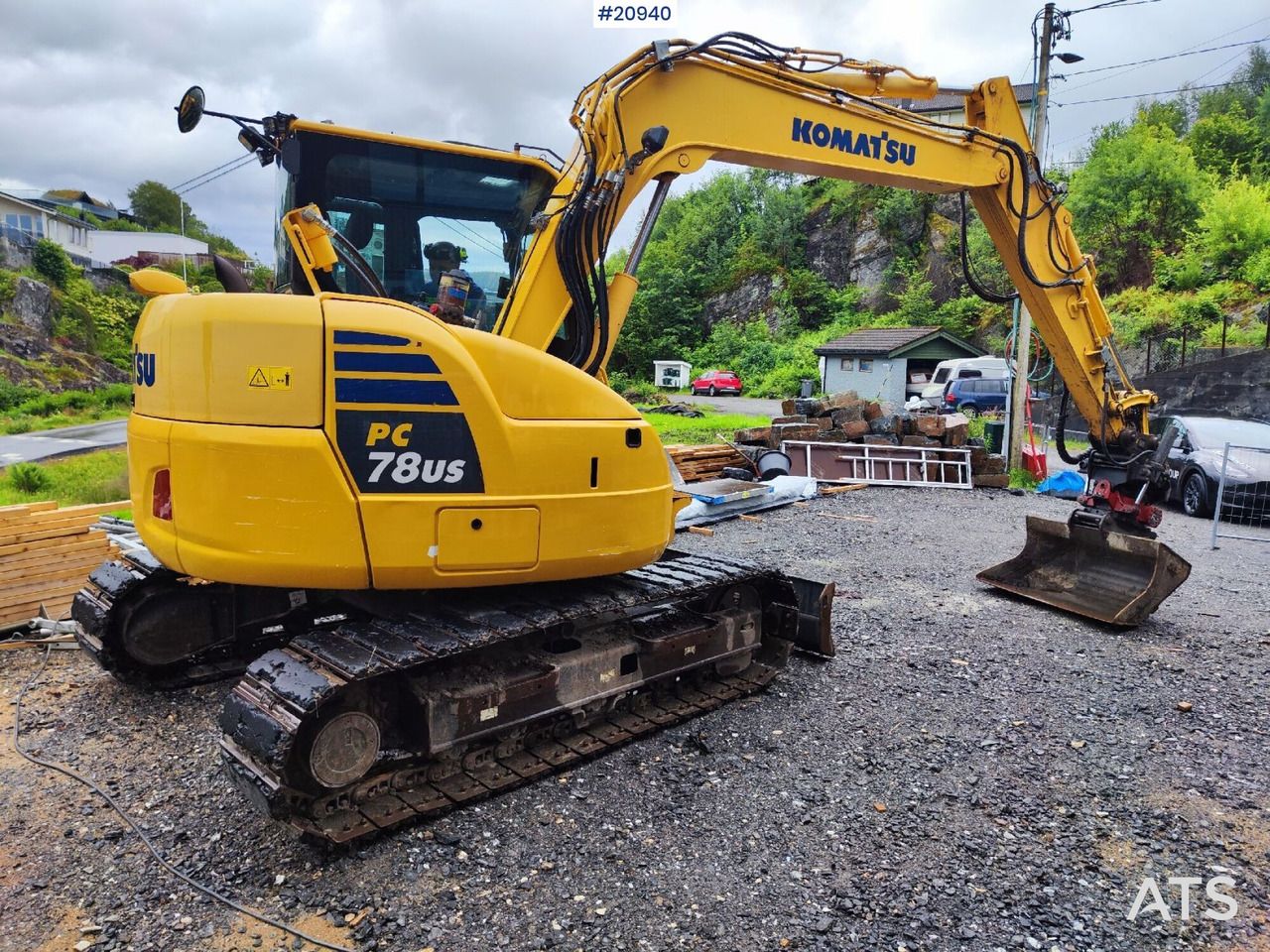 2017 Komatsu PC78US-10 crawler excavator, rear three-quarter view 2017 Komatsu PC78US-10 crawler excavator, rear three-quarter view