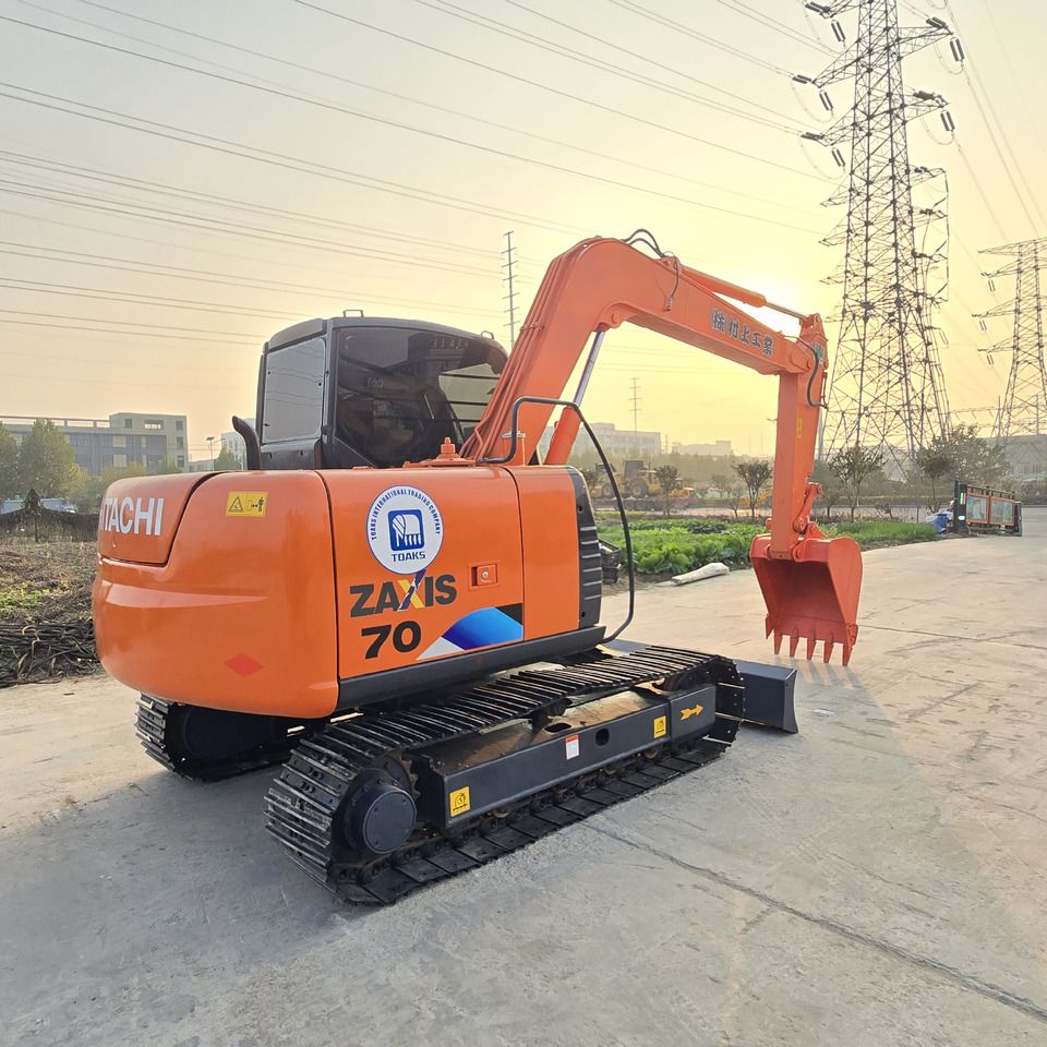 2023 Hitachi Zaxis 70 mini excavator, rear three-quarter view 2023 Hitachi Zaxis 70 mini excavator, rear three-quarter view