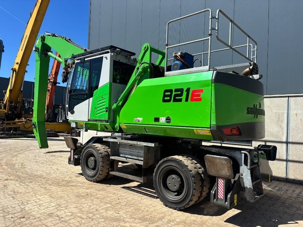2021 Sennebogen 821E material handler, rear three-quarter view
